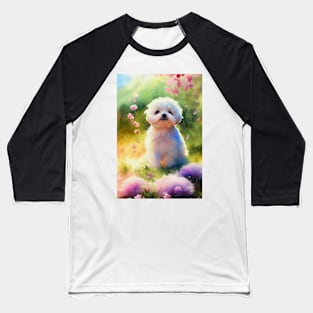 Watercolor bichon Baseball T-Shirt